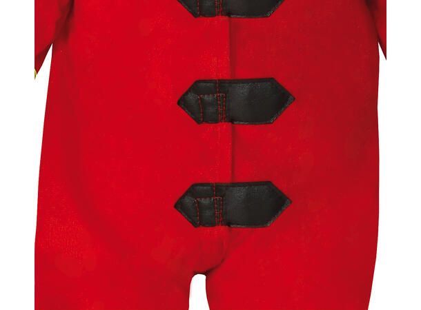 Brannmann - Kjeledress og hatt - Rød 1 Babykostyme til gutt - Str 12-18 Mnd 