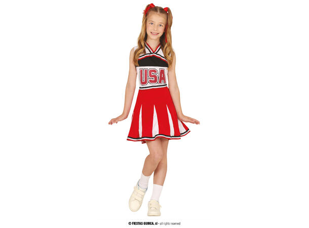 Cheerleader - Barnekostyme 1 Barnekostyme til jente - Str 3-4 År 