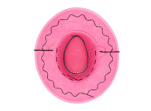 Cowboyhatt - Lys Rosa - Lærlook 1 Hatt til voksen - Onesize 