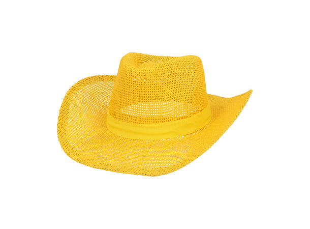 Cowboyhatt - Netting - Gul 1 Hatt til voksen - Onesize 