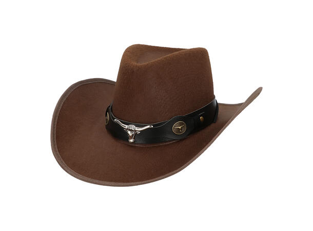 Cowboyhatt - Wyatt - Brun 1 Hatt til voksen - Onesize 