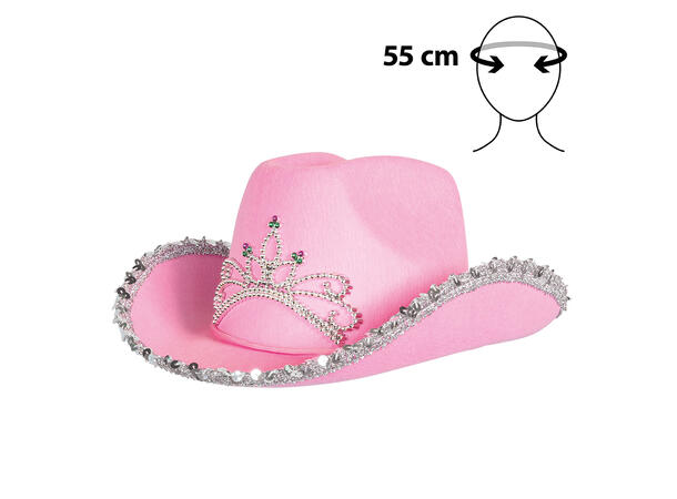 Cowboyhatt med krone til barn - Rosa 1 Hatt til barn - Onesize 
