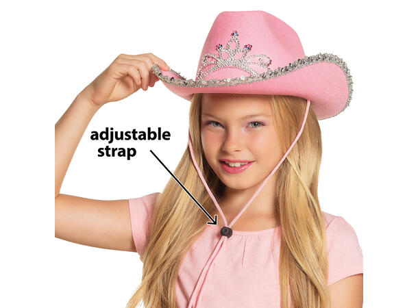 Cowboyhatt med krone til barn - Rosa 1 Hatt til barn - Onesize 