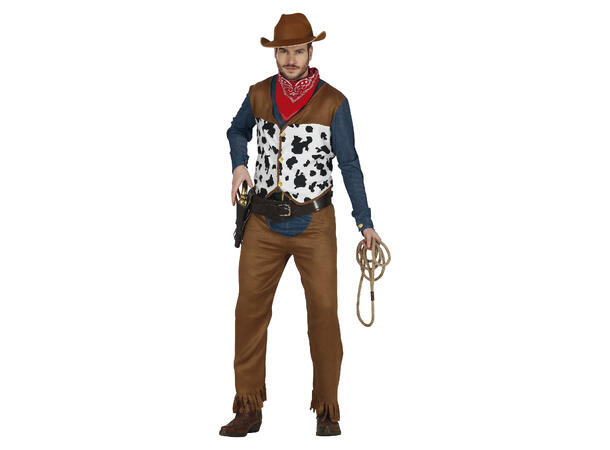 Cowboykostyme - 4 Deler 1 Herrekostyme - str 48-50 (M) 
