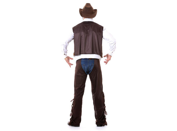 Cowboykostyme - Vest og Chaps 1 Herrekostyme - str 54-56 (XL) 
