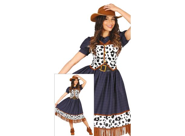 Cowgirl - Kjole og vest - blå 1 Damekostyme - str 44-46 (XL) 