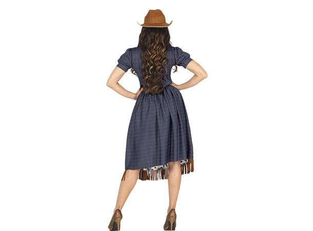 Cowgirl - Kjole og vest - blå 1 Damekostyme - str 44-46 (XL) 