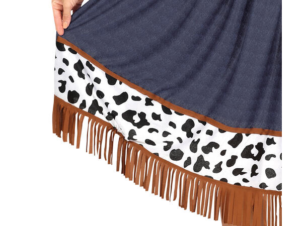 Cowgirl - Kjole og vest - blå 1 Damekostyme - str 44-46 (XL) 