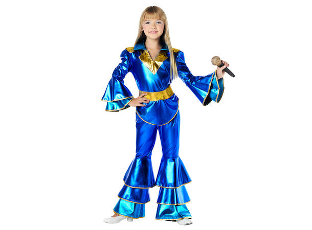 Dancing Queen - Blå 1 Barnekostyme til jente - Str 10-12år 