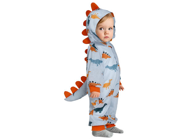 Dinosaur - Onepiece - Grå 1 Babykostyme til gutt - Str 12-18 Mnd 