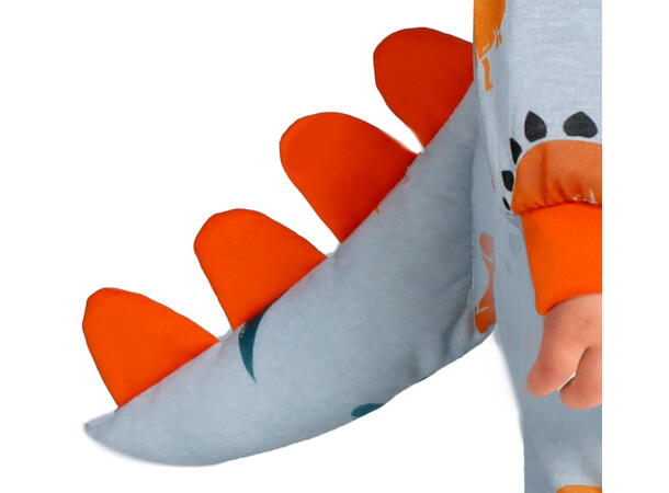 Dinosaur - Onepiece - Grå 1 Babykostyme til gutt - Str 12-18 Mnd 