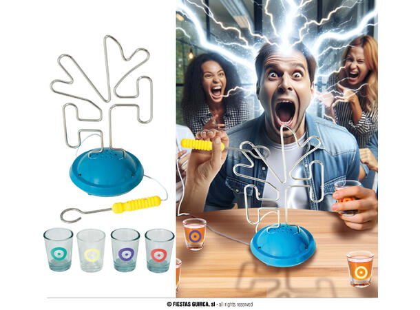 Drikkelek - Elektrisk kaktus 1 Drikkelek m/elektrisk kaktus + 4 glass 