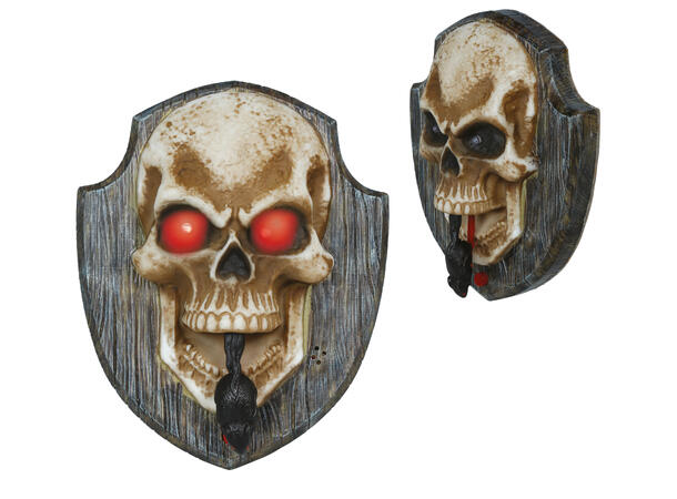 Dørklokke - Hodeskalle Dørklokke m/Lyd/lys/bevegelse - 19x15cm 