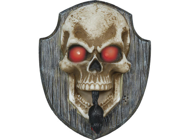 Dørklokke - Hodeskalle Dørklokke m/Lyd/lys/bevegelse - 19x15cm 