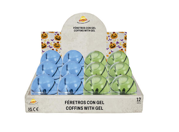 Egg med edderkopp i slim - 2 ass Display med 12 egg - 6cm 