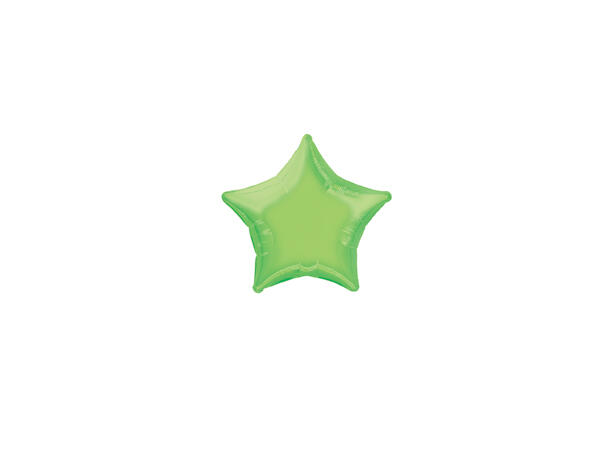 Ensfarget stjerne - Limegrønn 1 Folieballong  - 50cm(20") - Bulk