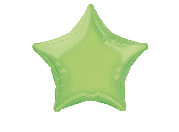 Ensfarget stjerne - Limegrønn 1 Folieballong  - 50cm(20") - Bulk