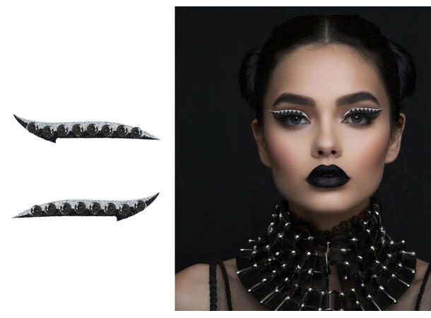 Eyeliner - ansiktskrystaller - sort 1 par med selvklebende stener 