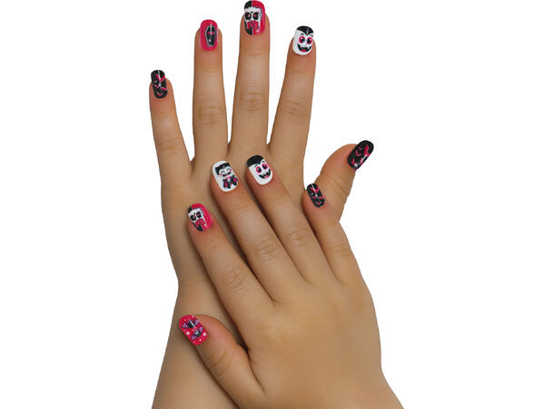 Falske negler - Halloween 3 12 falske negler m/lim 