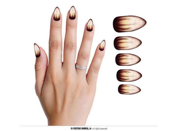 Falske negler - Varulv 12 falske negler m/lim 