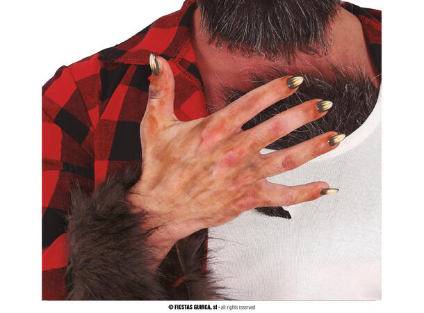 Falske negler - Varulv 12 falske negler m/lim 