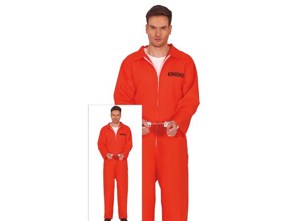 Fangedrakt - Oransje - Onepiece 1 Herrekostyme - str 48-50 (M) 