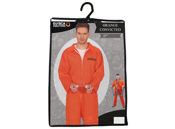 Fangedrakt - Oransje - Onepiece 1 Herrekostyme - str 48-50 (M) 