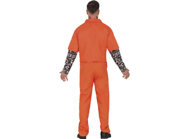 Fangekostyme -Oransje m/Tatovering ermer 1 Herrekostyme - str 48-50 (M) 