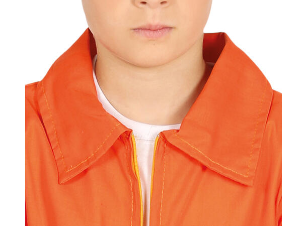 Fangekostyme - Oransje 1 Barnekostyme til gutt - Str 7-9 År 