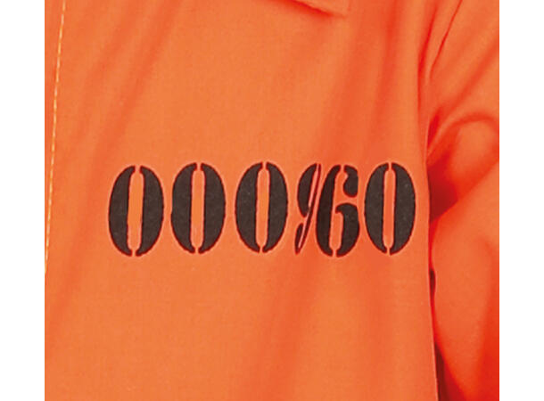 Fangekostyme - Oransje 1 Barnekostyme til gutt - Str 7-9 År 