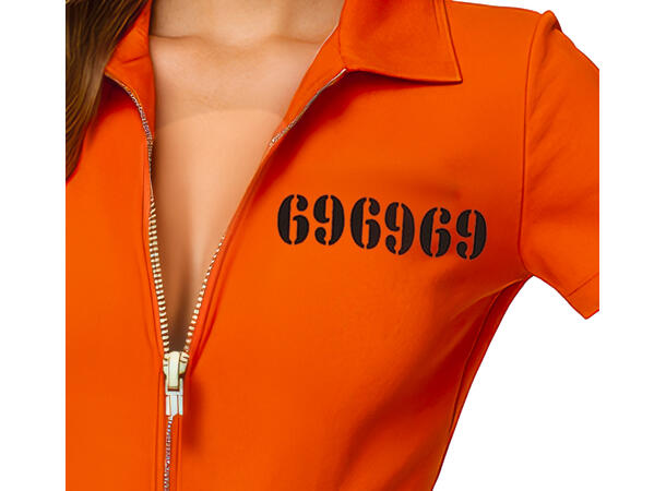 Fangekostyme - kort onepiece - Oransje 1 Damekostyme - str 42-44 (L) 