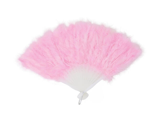 Fjærvifte - Rosa 1 Vifte med 16 blader i fjær 