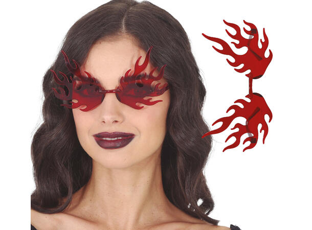 Flammebriller - røde 1 Par briller i plast 