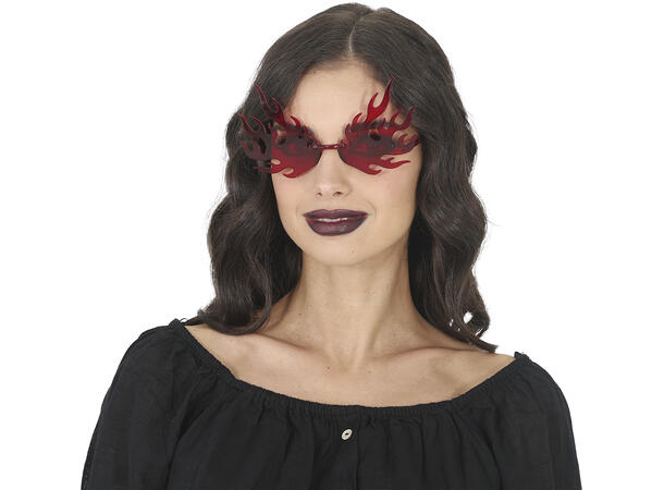 Flammebriller - røde 1 Par briller i plast 