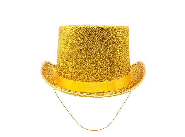 Flosshatt - Gull glitter 1 Hatt til voksen - Onesize 