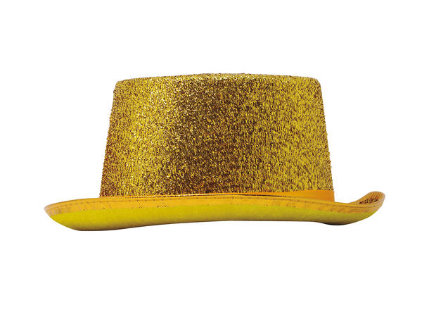 Flosshatt - Gull glitter 1 Hatt til voksen - Onesize 