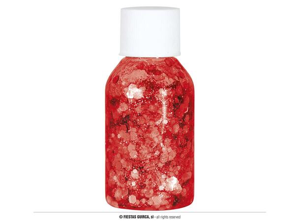 Glitter gel - rød 1 Beholder med gel - 20g 