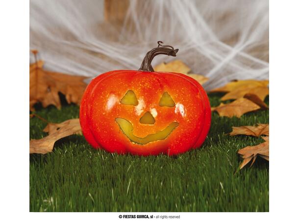 Gresskar lanterne med lys 1 Gresskar i skum - 11cm 