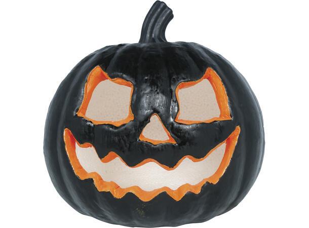 Gresskar m/intenst lys - sort 1 Gresskar i Skum m/lys - 20cm 