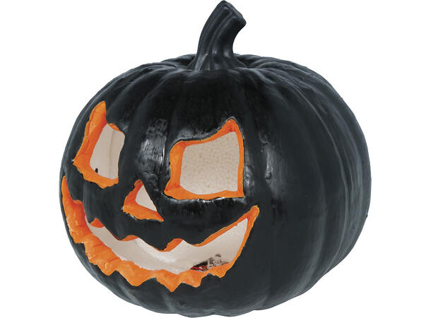 Gresskar m/intenst lys - sort 1 Gresskar i Skum m/lys - 20cm 