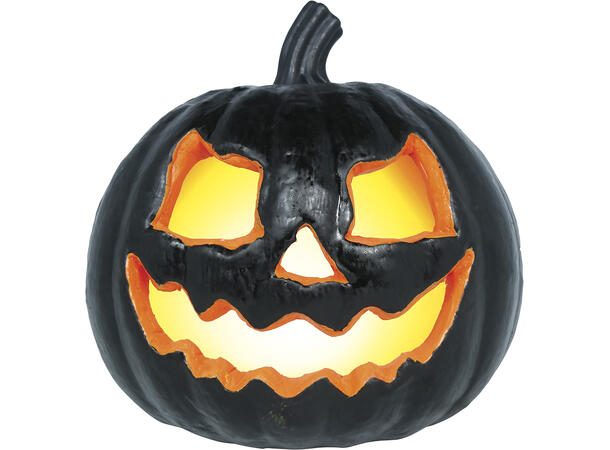 Gresskar m/intenst lys - sort 1 Gresskar i Skum m/lys - 20cm 