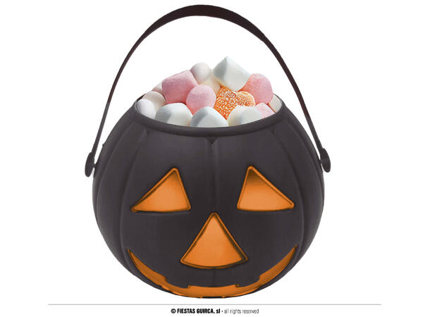 Gresskarkurv - Sort 1 Gresskar i PVC - 15cm 