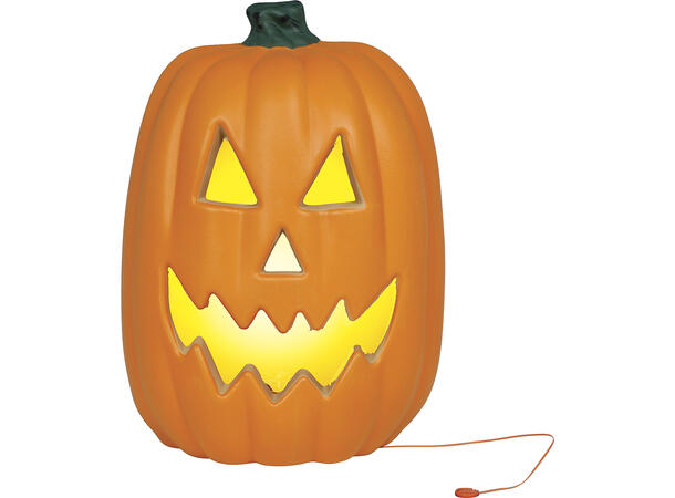 Gresskarlykt med intenst lys - oransje 1 Gresskar i PVC m/lys - 40cm 