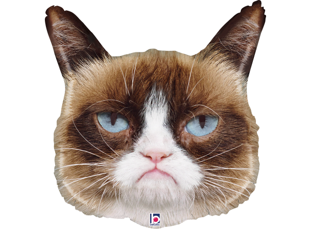 Gretten katt - hode 1 Folieballong med form - (50x49 cm) 