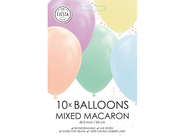 Gummiballonger - Macaron Mix 10 Gummiballonger - 30cm (12") 