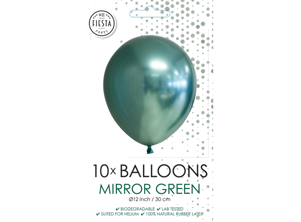 Gummiballonger - Mirror Green 10 Gummiballonger - 30cm (12") 