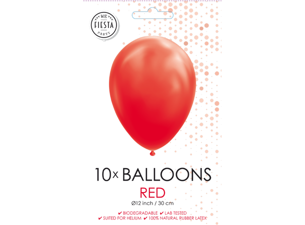 Gummiballonger - Red 10 Gummiballonger - 30cm (12") 