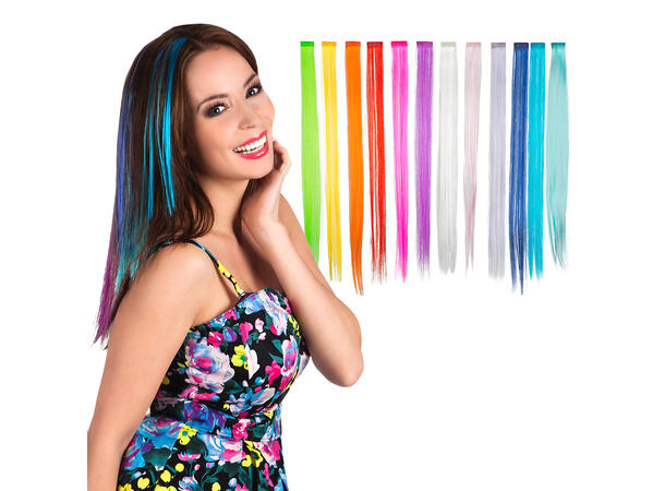 Hair extension - 12 farger ass. Hairextention - Pakket assortert 