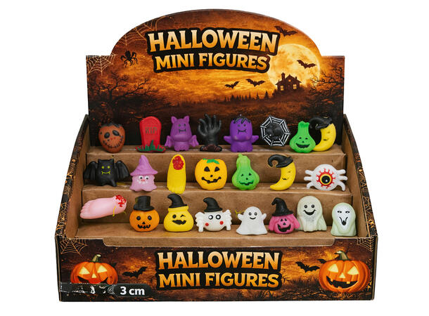 Halloween figurer i gummi - 25 ulike Dispaly med 25 figurer i gummi - 3cm 