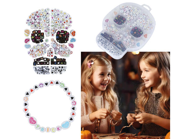 Halloween perler til å lage smykker -DIY 1 Boks med 270 perler i plast 